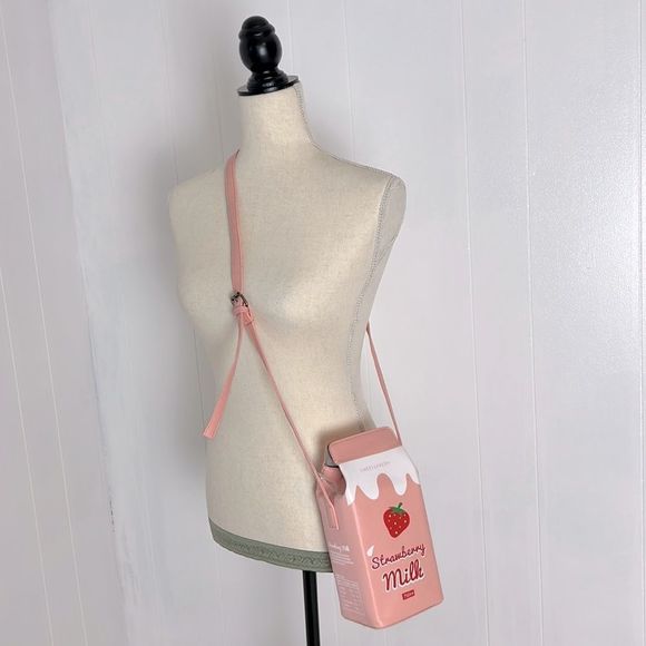 Boutique Strawberry Milk Carton Mini Purse - Picture 3 of 12
